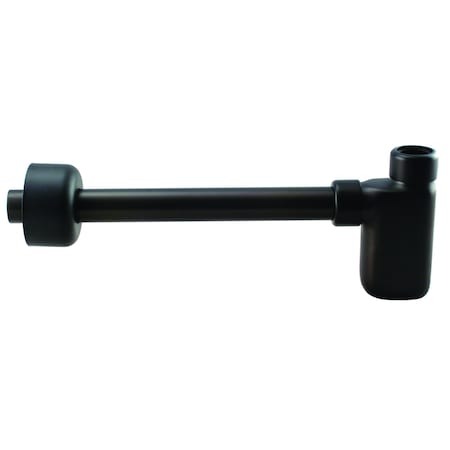 Westbrass 1-1/4" x 1-1/4" Flat Euro Trap with High Box Flange, Oil Rubbed Bronze D4053-1-12